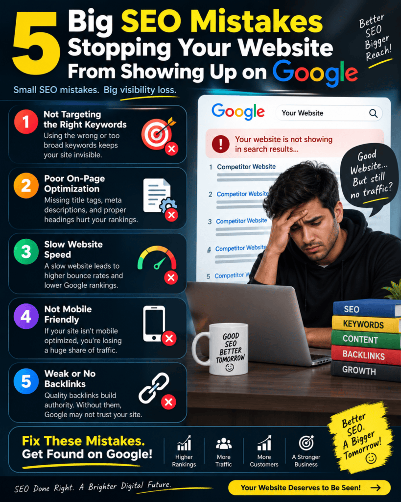 5 Big SEO Mistakes Stopping Your Website From Showing Up on Google